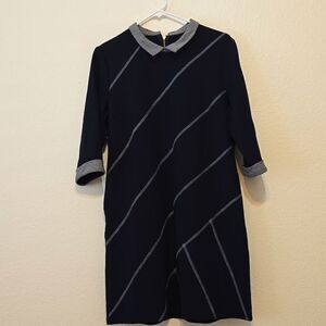VICTORIA BY VICTORIA BECKHAM BLUE AND PLAID DRESS SIZE XXL